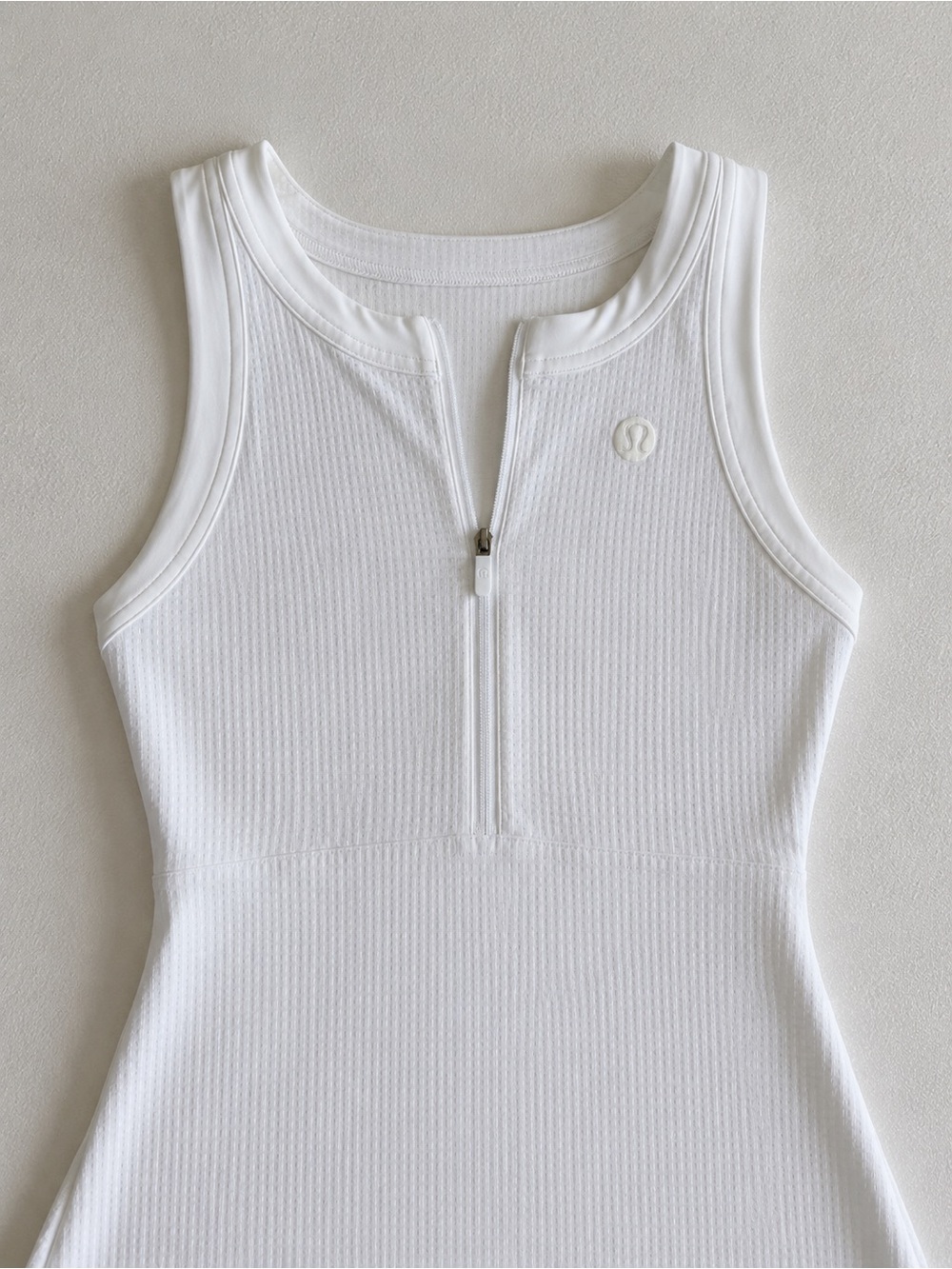 Lululemon Womens White Zip-Front Tank Dress - Picture 2 of 3